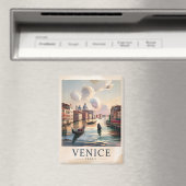 Vintage Venedig Italien Gondel Kanal Aquarell Kuns Magnet (In Situ (Geschirrspüler))