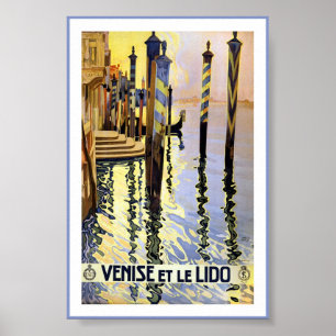 Vintage Venedig Italien Gondel Venise Lido Poster