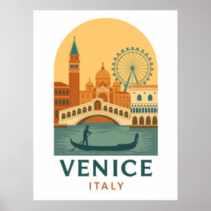 Vintage Venedig Italien Reiseplakat – Minimalistis Poster