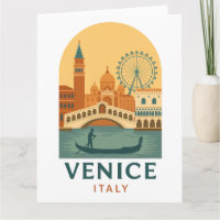 Vintage-Venedig-Postkarte – Retro-Italien-Reisekun