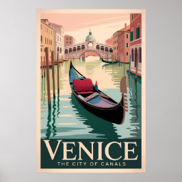 Vintage Venedig-Reise - Gondel am Canal Grande Poster