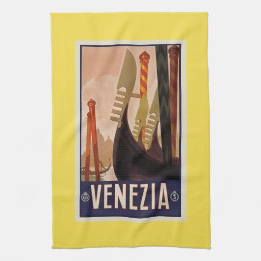 Vintage venezianische Boote Geschirrtuch (Vertikal)