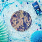 Vintage Venezianische Karnevalsmasken Pappteller (Party)