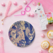 Vintage Venezianische Karnevalsmasken Pappteller (Party)