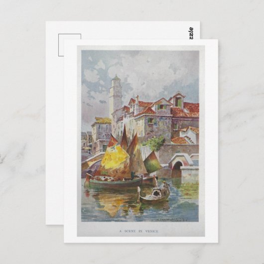 Vintage venezianische Malerei Postkarte (Vorne/Hinten)