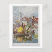 Vintage venezianische Malerei Postkarte (Vorderseite)