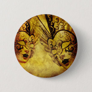 Vintage Venezianische Masken Button