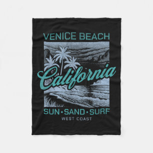 Vintage Venice Beach Kalifornien Sonne Sand Surfen Fleecedecke