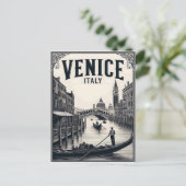 Vintage Venice Italy Gondola Travel Postkarte (Stehend Vorderseite)