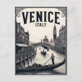 Vintage Venice Italy Gondola Travel Postkarte (Vorderseite)