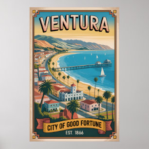 Vintage Ventura Kalifornien Retro-Reiseziel Poster