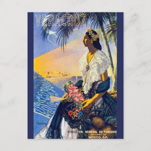 Vintage Vera Cruz Mexikanische Reise-Tourismus-Kun Postkarte