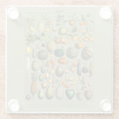 Vintage Veranschaulichung Obst und Gemüse Glasuntersetzer (Rückseite)