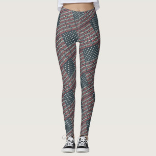 Vintage verblasste amerikanische Flagge Staatsname Leggings