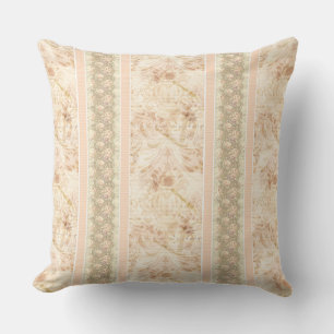 Vintage verblasster Damast Blumen Script  Kissen