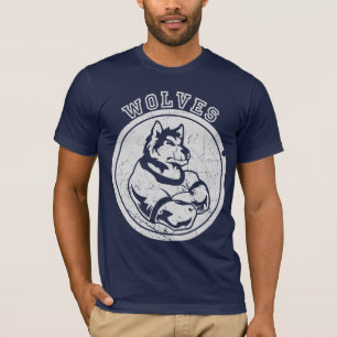 Vintage verblasster Wolf-Maskottchen T-Shirt
