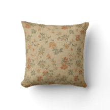 Vintage verbranntes Orange und Salbei Grün floral