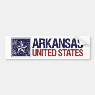 Vintage Vereinigte Staaten mit Stern - Arkansas Autoaufkleber