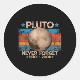 Vintage Vergiss Pluto Nie Lustige Retro-Astronomie Runder Aufkleber