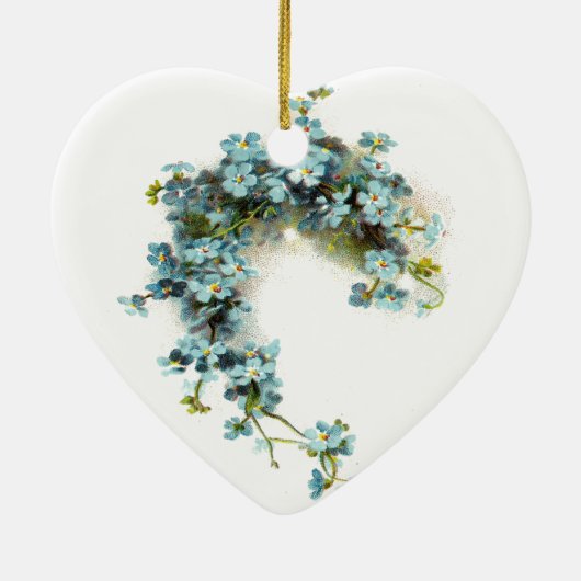 Vintage Vergissmeinnichte Keramikornament (Hinten)