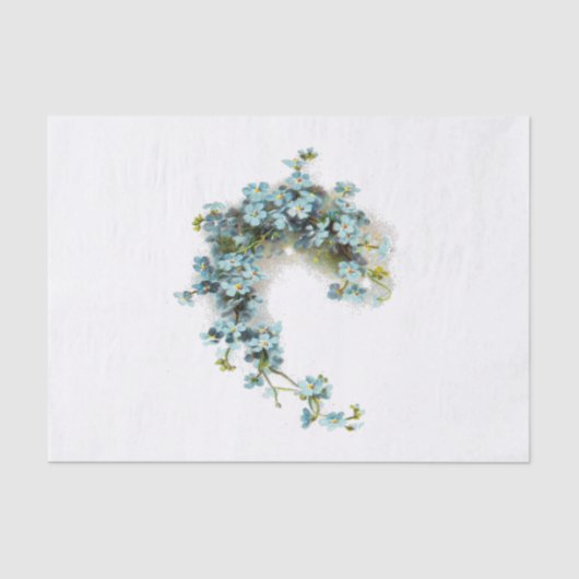 Vintage Vergissmeinnichte Seidenpapier (Vorderseite)