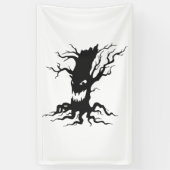 Vintage verhexter Baum Halloween Banner (Vertikal)