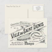 Vintage Verkaufsanzeige für Paris Postkarte (Vorne/Hinten)