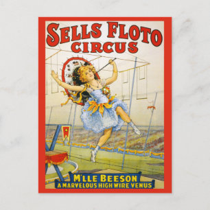 Vintage verkauft Floto Circus Hochseilakt Postkarte
