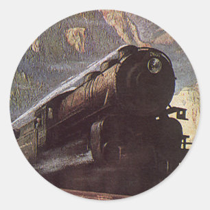 Vintage Verkehr, Bergbahnreise Runder Aufkleber