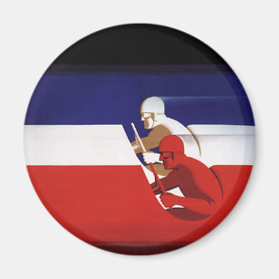 Vintage Verkehrsmittel, patriotische Rennwagen Magnet