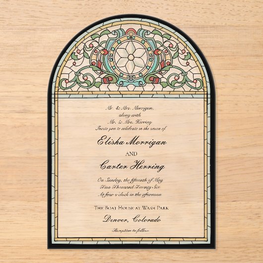 Vintage Verklebung Acryleinladungen (Vorderseite)