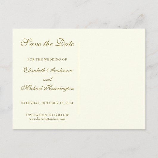 Vintage Verlobung Angeling Ring Ankündigungspostkarte (Rückseite)