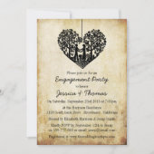 Vintage Verlobung-Dusche für Herzklopfen Einladung (Vorderseite)