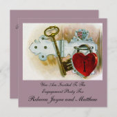 Vintage Verlobung Einladung (Vorne/Hinten)