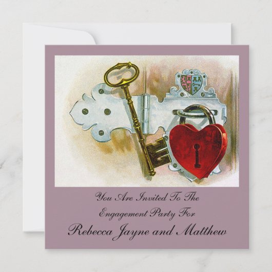 Vintage Verlobung Einladung (Vorderseite)