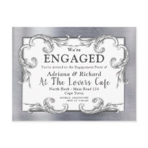 Vintage Verlobung in goldsilberfarbenem Rahmen