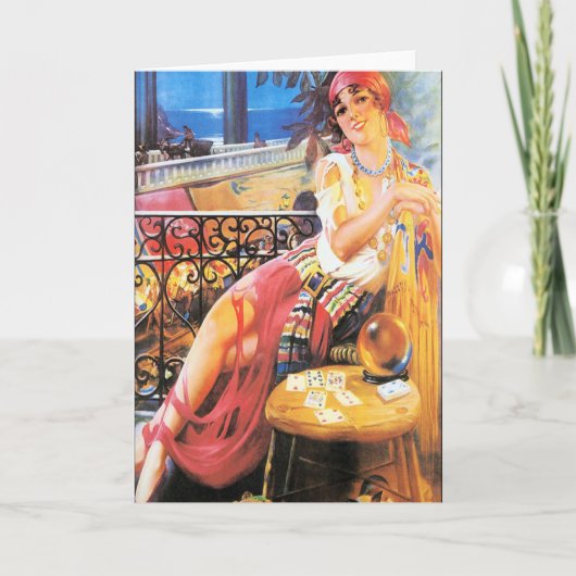 Vintage Vermögens-Erzähler-Karte Karte (Vorderseite)