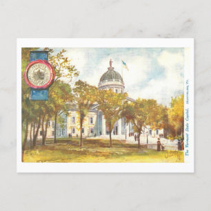 Vintage Vermont-Kapitol mit Siegel Postkarte
