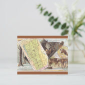 Vintage Vermont Map Postkarte (Stehend Vorderseite)