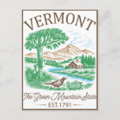 Vintage Vermont USA America Travel Art Keepsake Postkarte (Vorderseite)