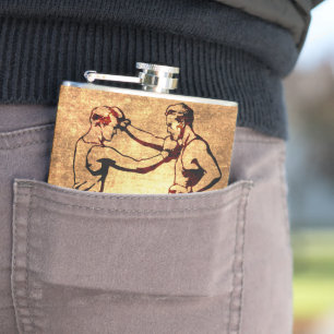 Vintage Verpackenmänner Flachmann