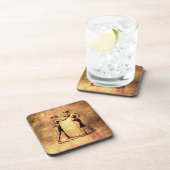 Vintage Verpackenmänner Getränkeuntersetzer (Rechte Seite)