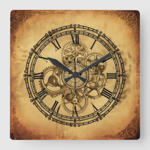 Vintage Verriegelung Quadratische Wanduhr