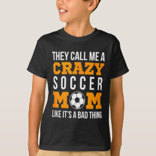 Vintage verrückte Fußball-Mama-Fußballspieler-T-Sh T-Shirt