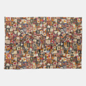 Vintage, verrückte Mischung mit Tieren Geschirrtuch (Horizontal)