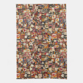 Vintage, verrückte Mischung mit Tieren Geschirrtuch (Vertikal)