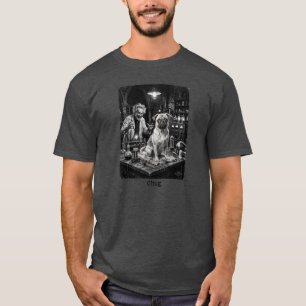 Vintage verrückter Wissenschaftler Chug Hund  T-Shirt
