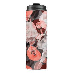 Vintage verschwommene monochrome Kunst und farbige Thermosbecher