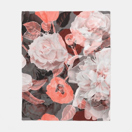 Vintage verschwommene monochrome und farbige Rot, Fleecedecke (Vorderseite)
