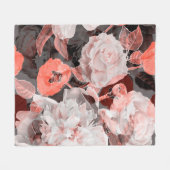 Vintage verschwommene monochrome und farbige Rot, Fleecedecke (Vorderseite (Horizontal))